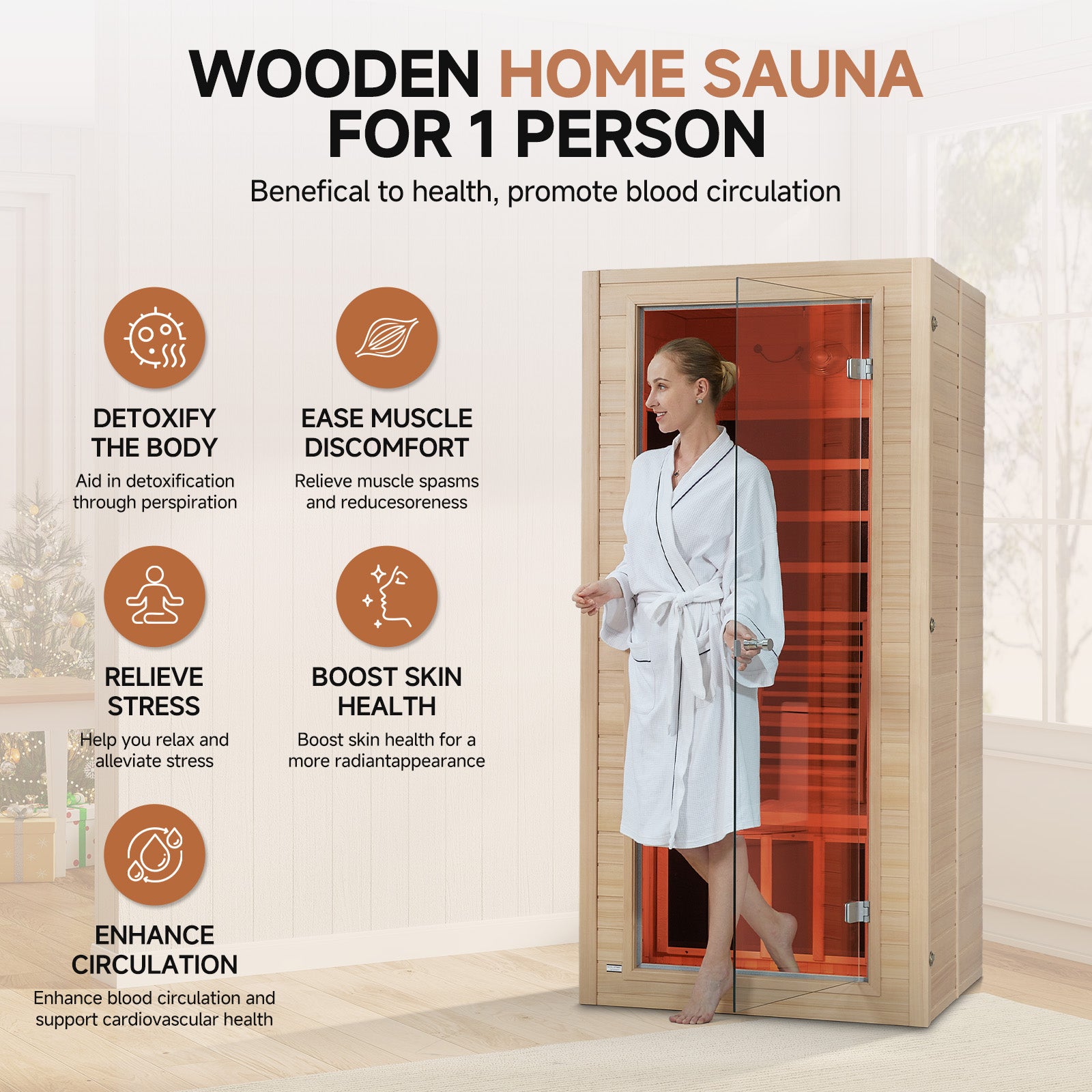 Earth 1 Person Low EMF Far Infrared Sauna