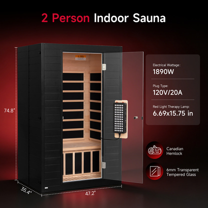 Neptune 2 Person Full Spectrum Red-Light Therapy Sauna