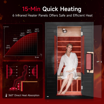 Neptune 2 Person Full Spectrum Red-Light Therapy Sauna