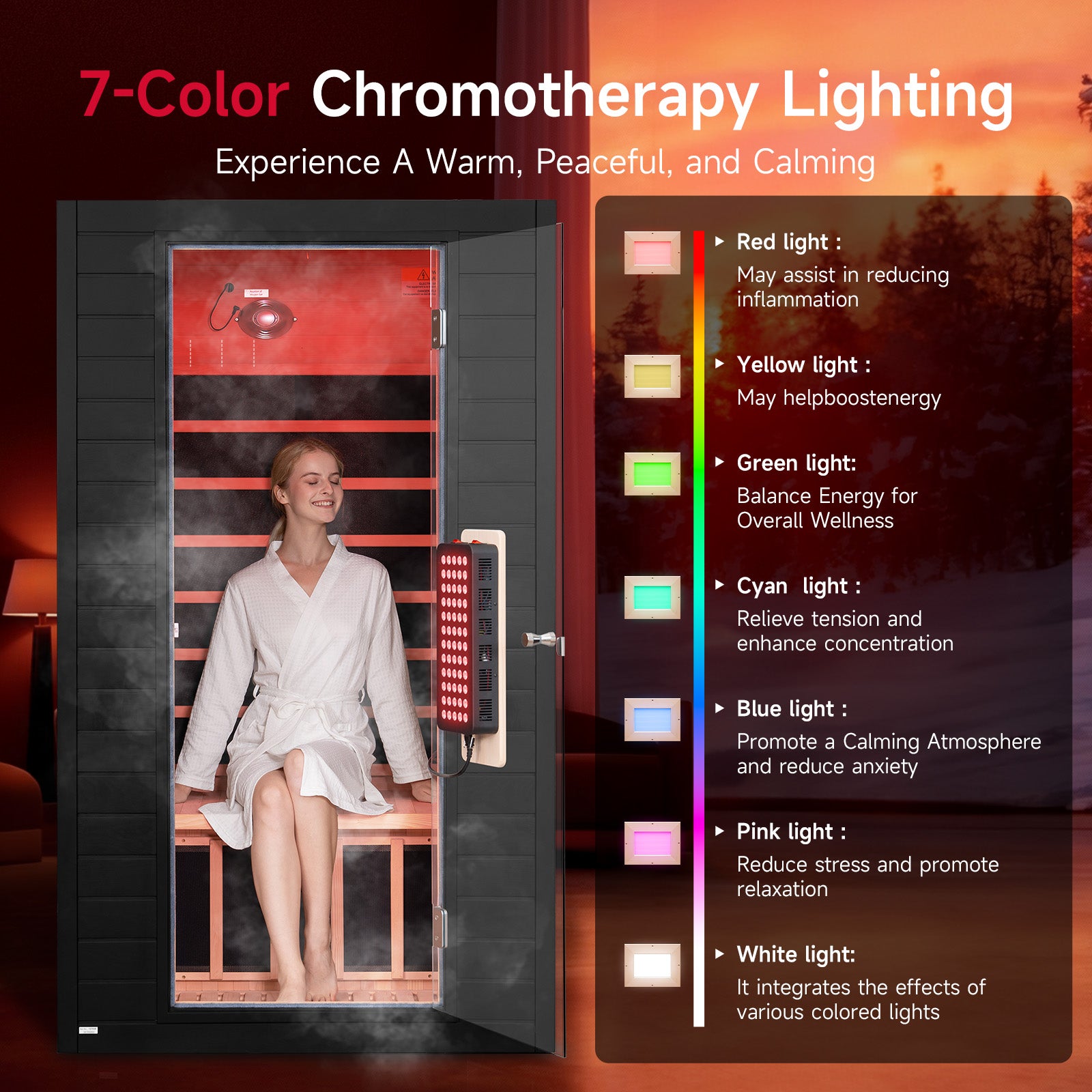 Neptune 1-2 Person Full Spectrum Red-Light Therapy Sauna