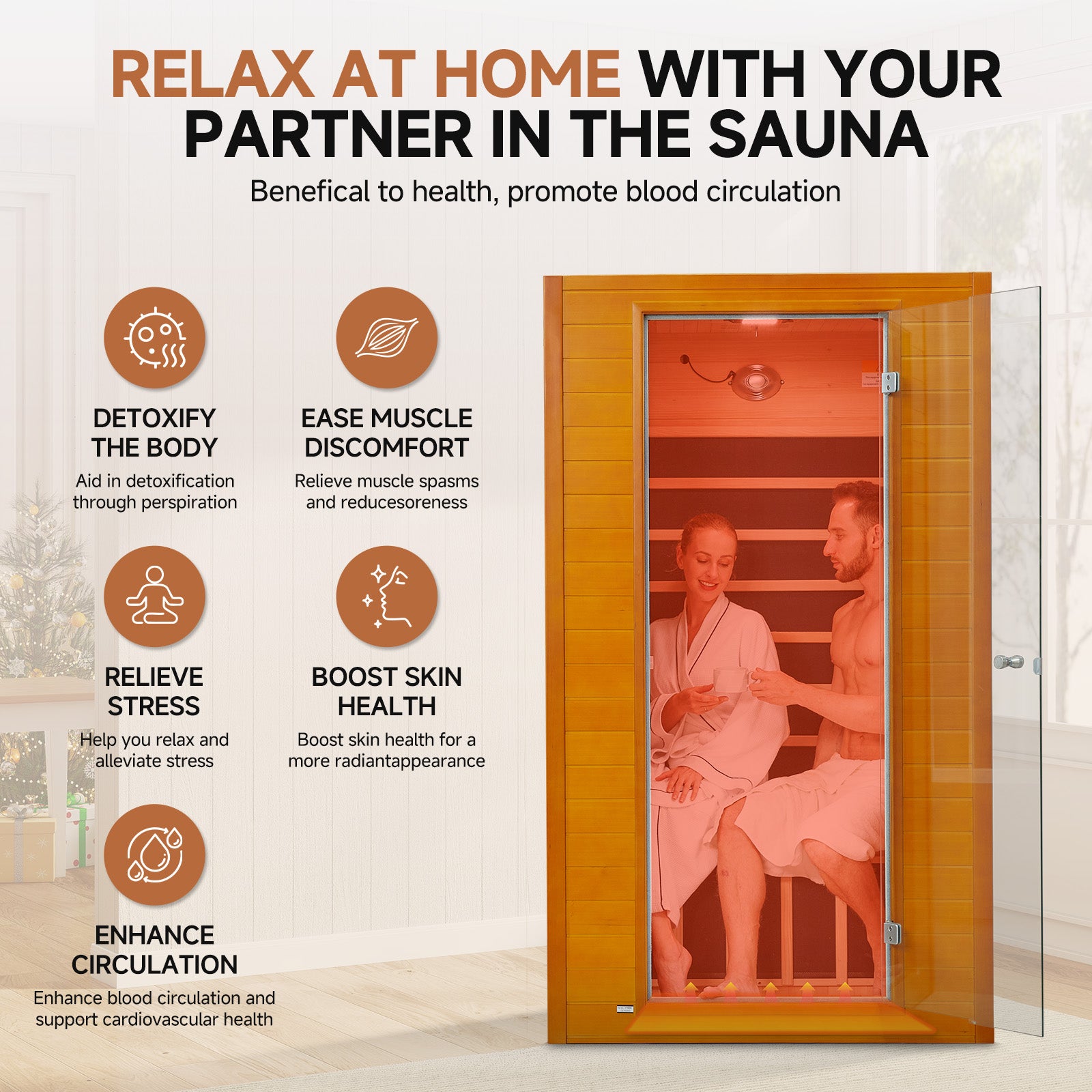 Earth 1-2 Person Low EMF Far Infrared Sauna