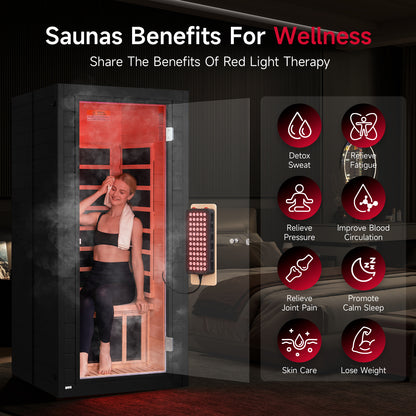 Neptune 1 Person Full Spectrum Red-Light Therapy Sauna