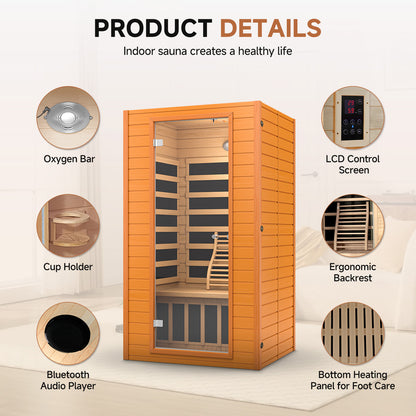 Earth 1-2 Person Low EMF Far Infrared Sauna